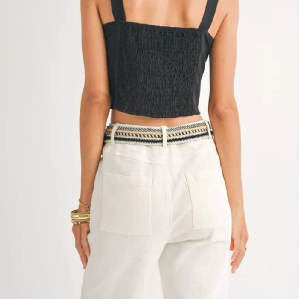 Sadie & Sage Anthropologie Pink Crop Top Cami Blouse Fuschia Small NWT - Picture 11 of 11